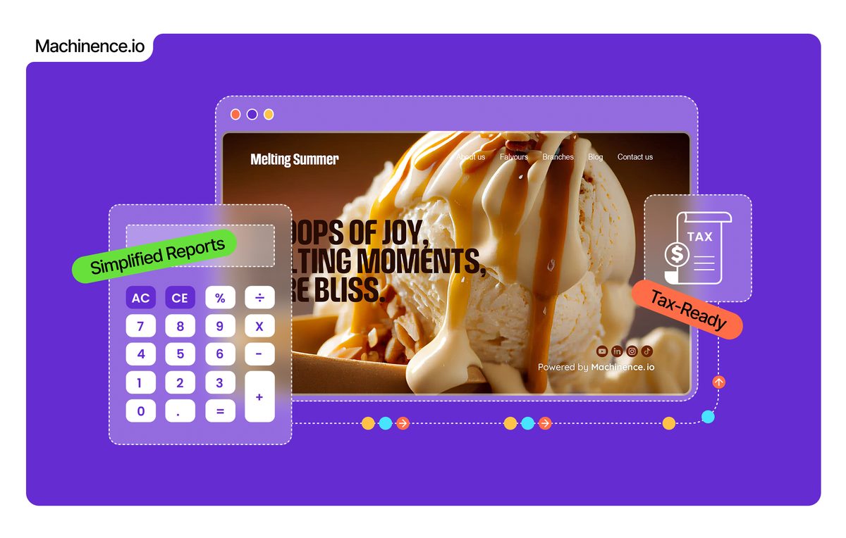 Machinence bookkeeping showing simplified reports and tax-ready records